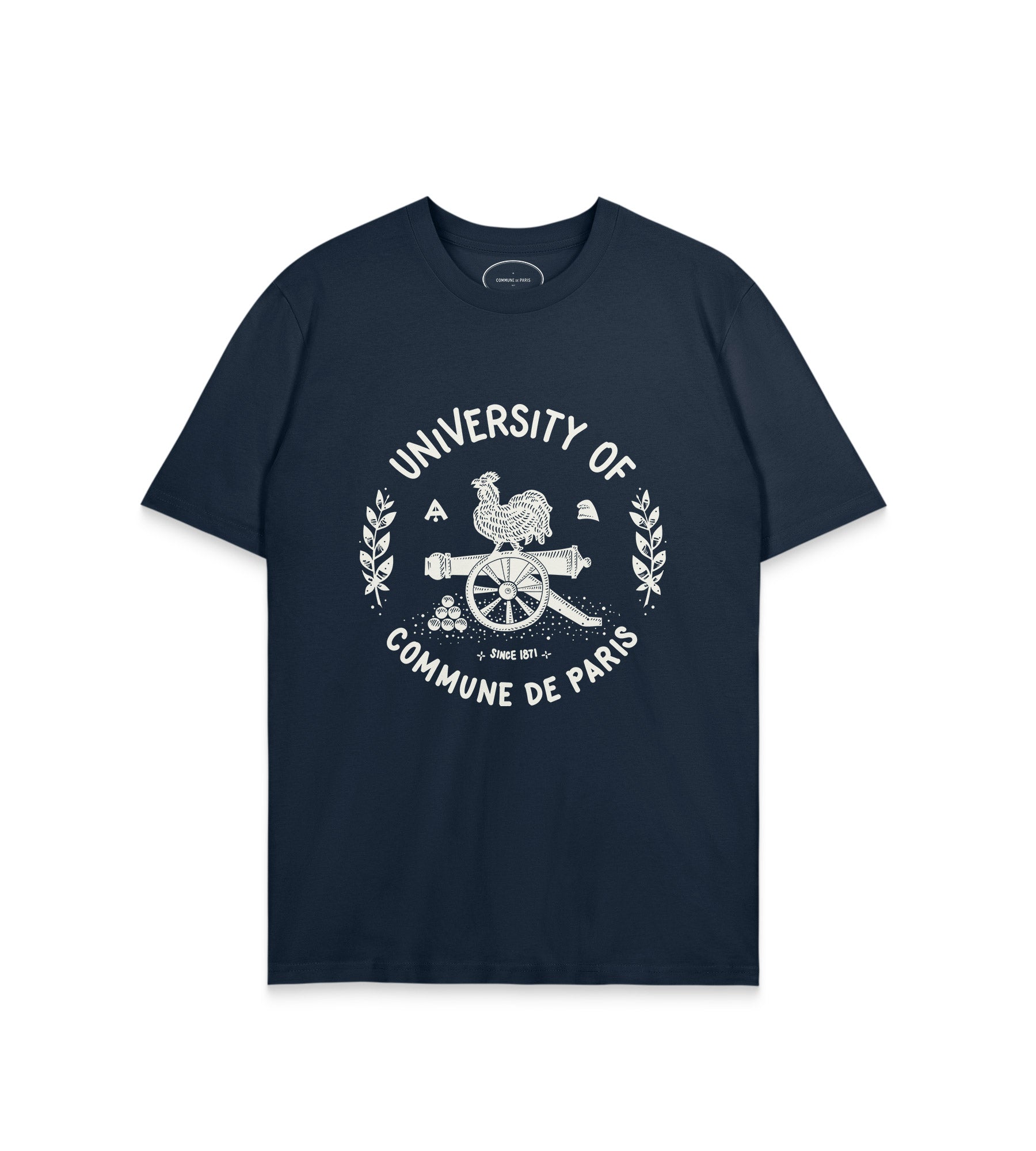T-shirt Vintage Floqué INSEAD – Années 60-70 – Taille M – Coton Bleu – Unisexe
